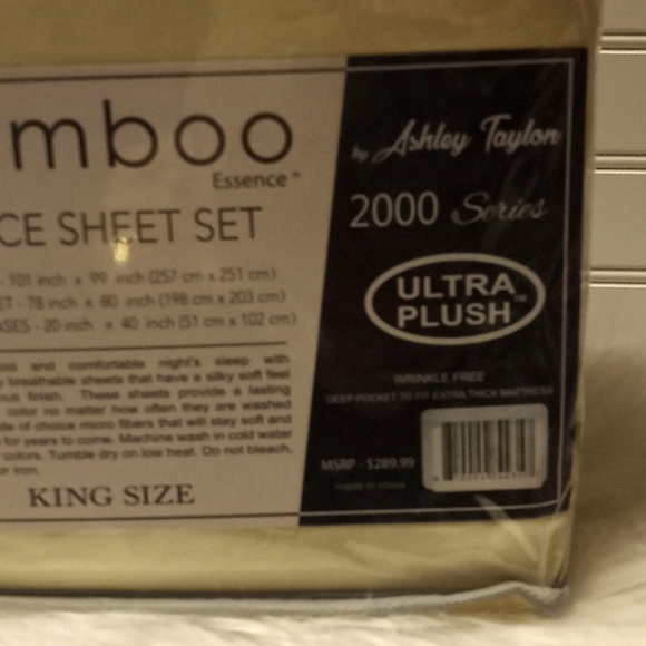 Bamboo Essence King Size Cream- 6 Piece Sheet Set - Picture 8 of 10